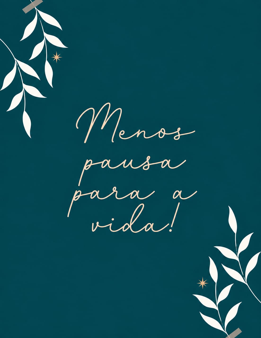 Capa do e-book Menos pausa para a vida, fundo verde escuro com letras manuscritas